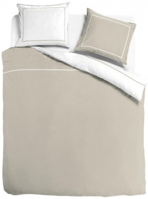 Dekbedovertrek Luxor - 140x200/220 - doubleface zand/wit