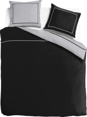 Dekbedovertrek Luxor - 140x200/220 - doubleface zwart/grijs