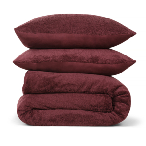 Dekbedovertrek Teddy Fleece - 100% zacht materiaal - 200x220 - bordeaux