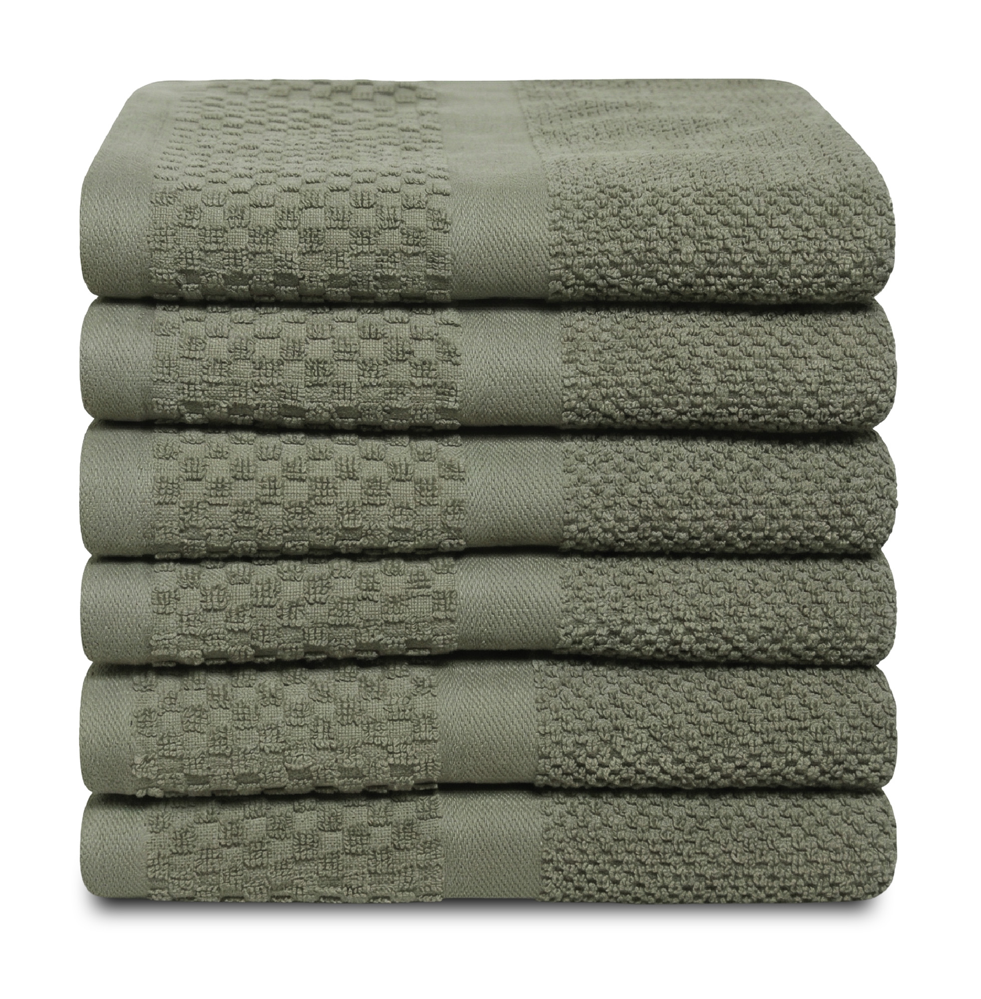 Handdoek Soft Popcorn – 6 stuks – 50×90 – oudgroen