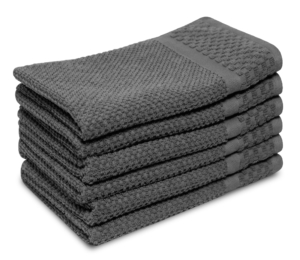 Gastendoek Soft Popcorn - 6 stuks - 30x50 - antraciet